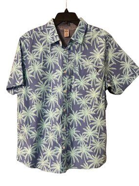 Hurley Blue Tropical Casual S/S Shirt Large